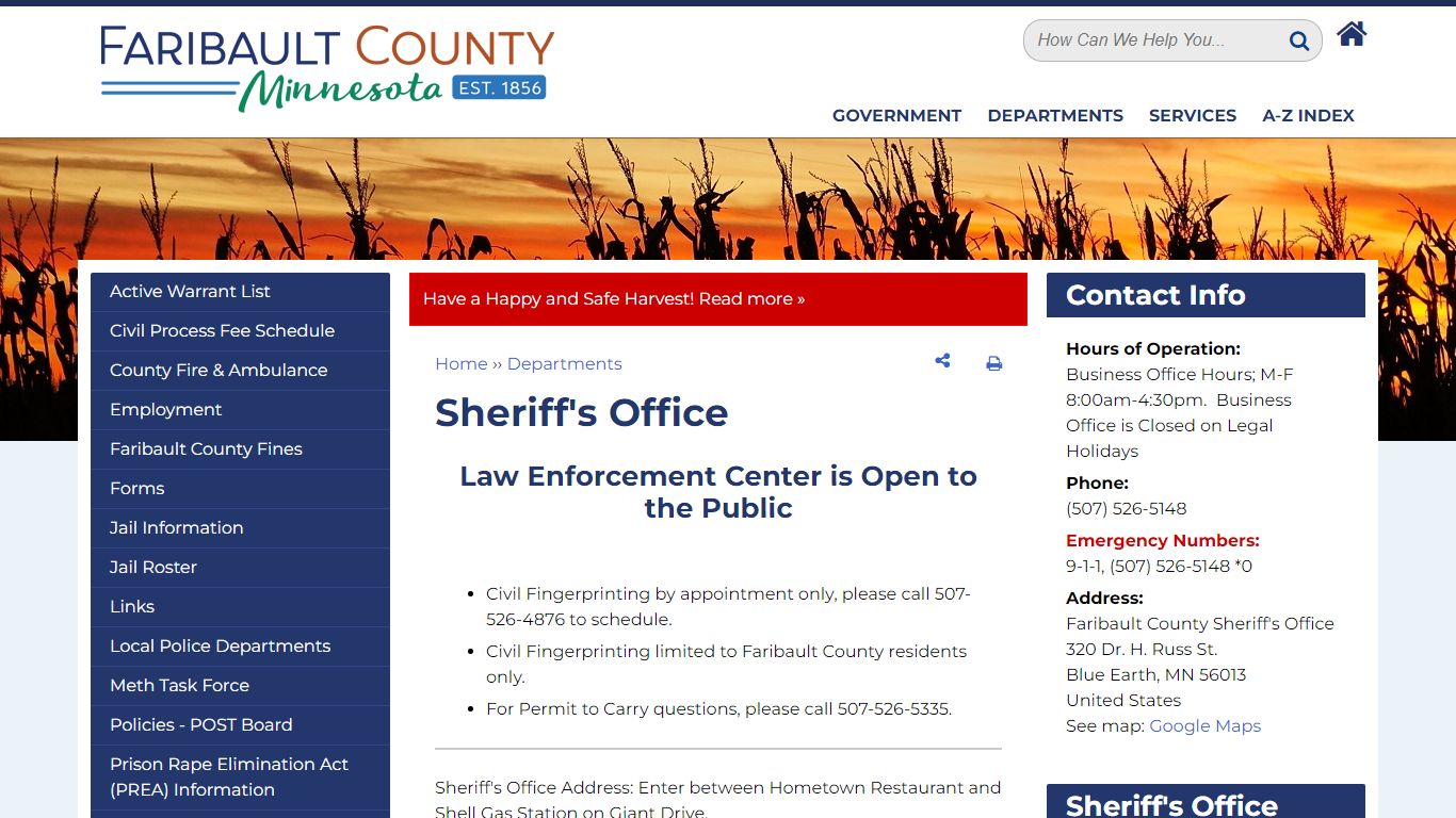 Sheriff's Office | Faribault County MN